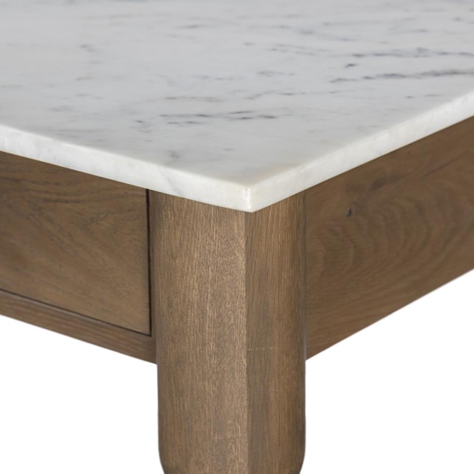 Dothan Kitchen Island - White Marble by Four Hands