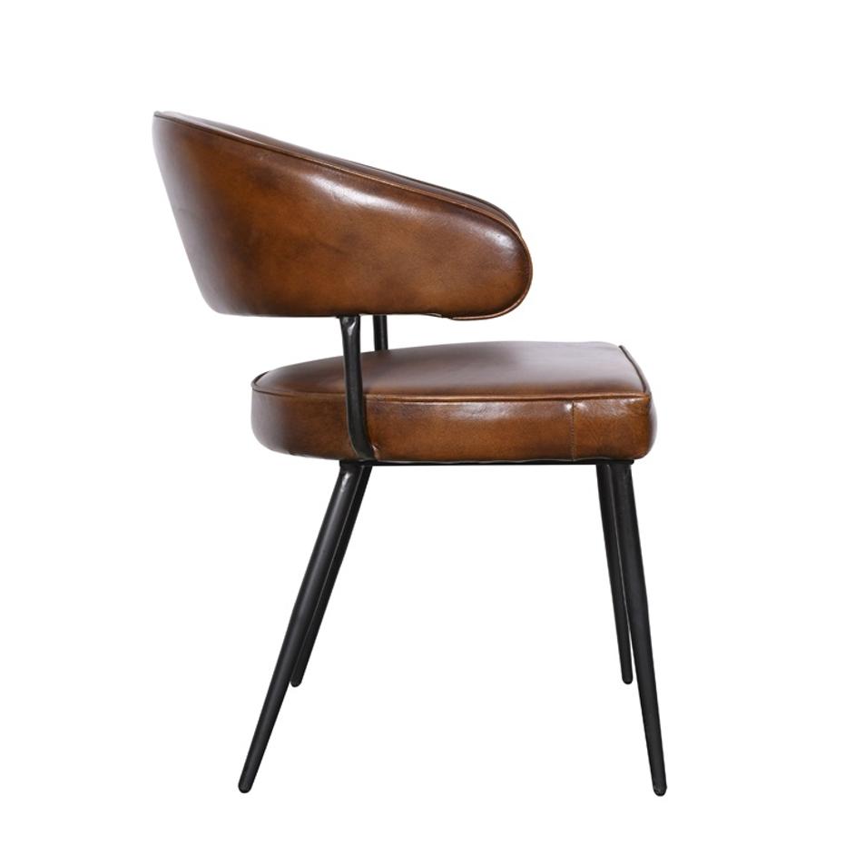 Dover Armchair, Hand Washed Chestnut Leather by Home Trends & Design