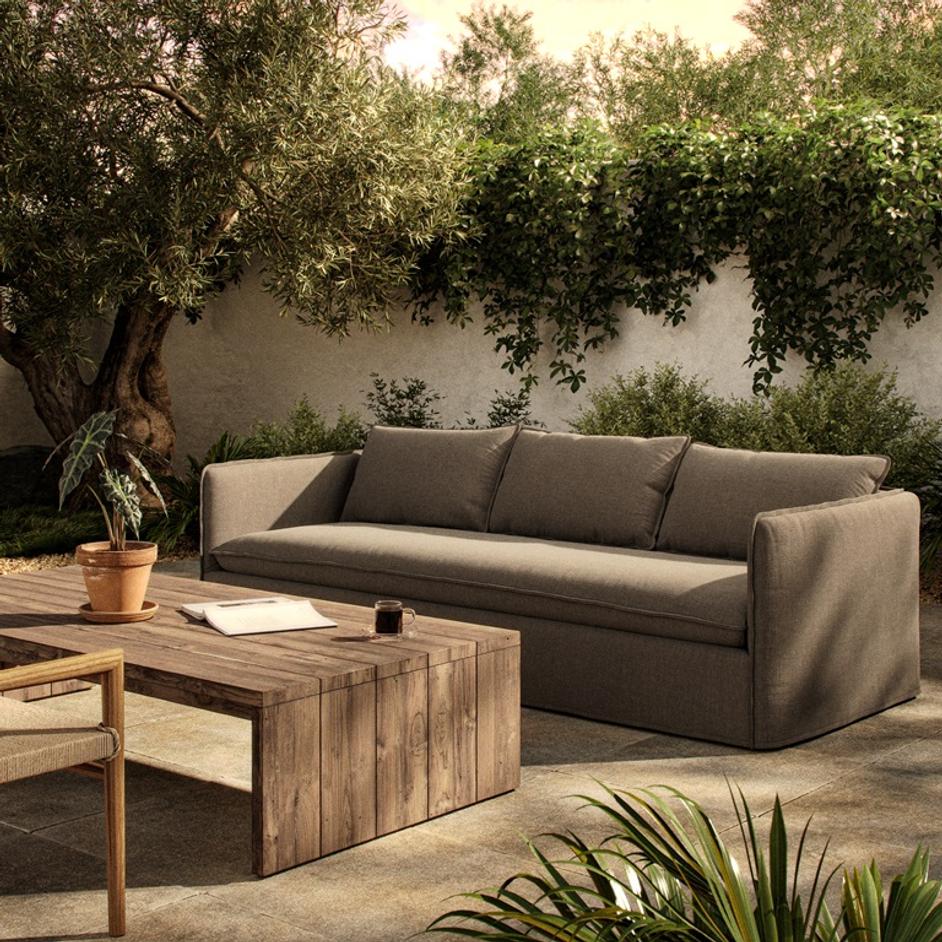 Andre Outdoor Sofa 96" in Alessi Fawn by FOUR HANDS