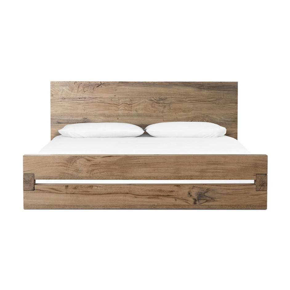Lia Queen Bed in Natural Reclaimed French Oak by FOUR HANDS