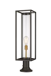 Dunbroch 1 Light Outdoor Pier Mounted Fixture in Deep Bronze + Outdoor Brass Finish by Z-Lite