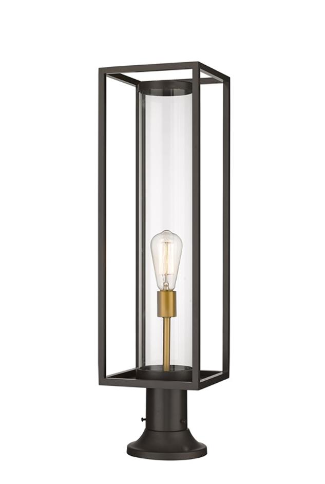 Dunbroch 1 Light Outdoor Pier Mounted Fixture in Deep Bronze + Outdoor Brass Finish by Z-Lite