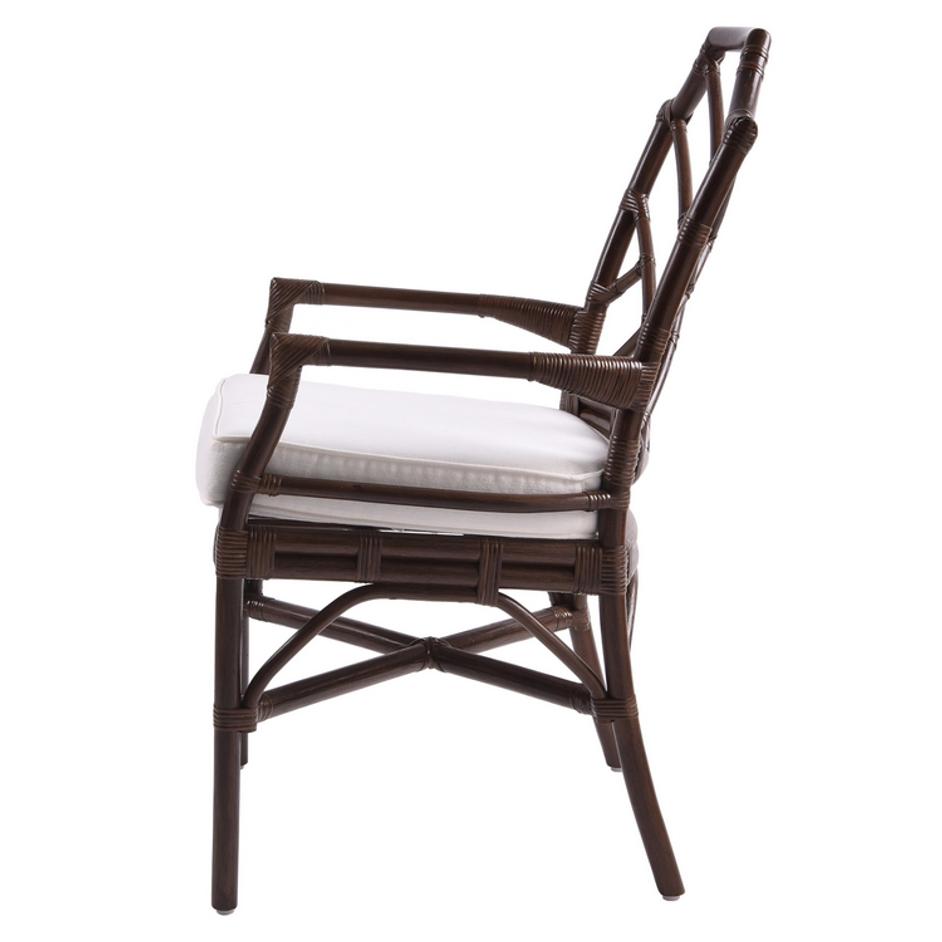 Kara Rattan Arm Chair In Paloma Brown by New Pacific Direct
