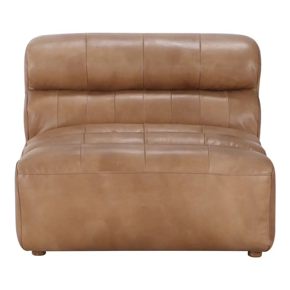 RAMSAY LEATHER SLIPPER CHAIR TAN by Moes Home