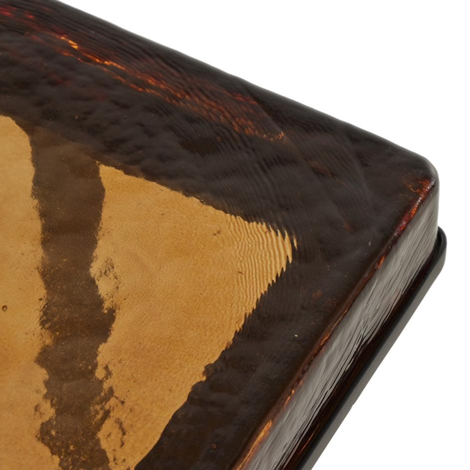 Giselle End Table In Amber Cast Glass by FOUR HANDS