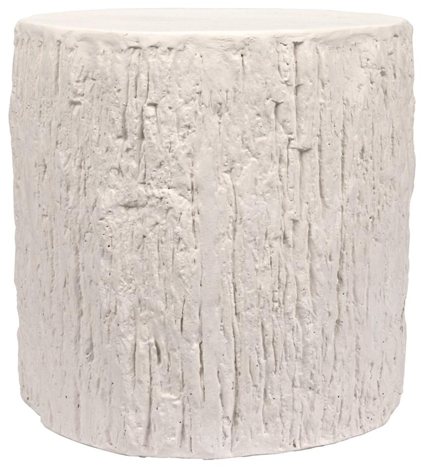 Trunk Side Table, White Fiber Cement by Noir Furniture