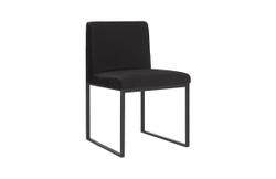 Frozen Dining Chair, Black Velvet Fabric, Matte Black Metal Frame by PHILLIPS COLLECTION