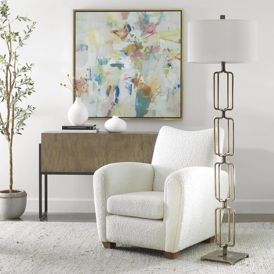 Link Brushed Gold Floor Lamp by Uttermost