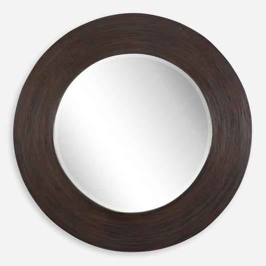 Dutton Dark Walnut Round Mirror by Uttermost