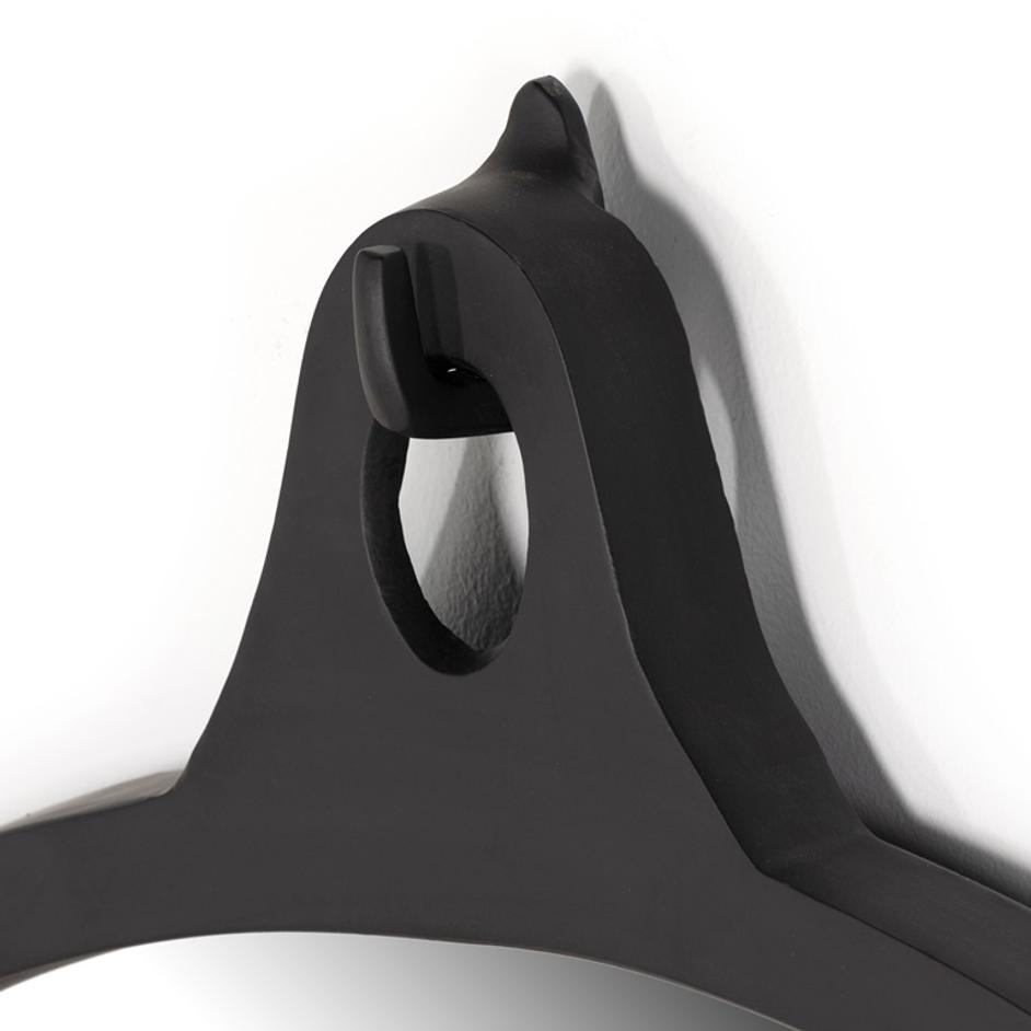 Hyde Round Mirror In Black Aluminum by FOUR HANDS