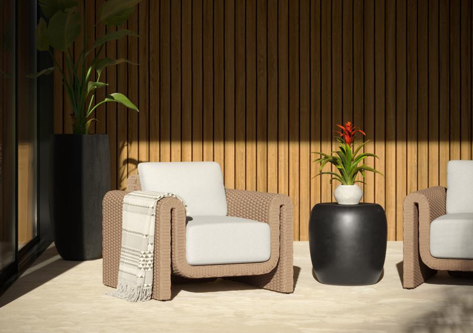 TIBI ARMCHAIR - NATURAL - LOUIS CREAM by Sunpan