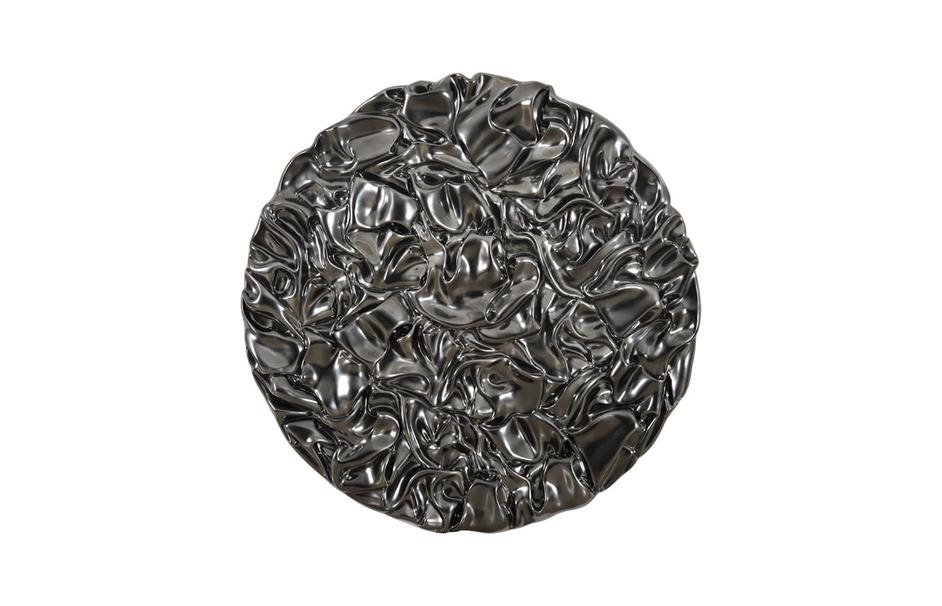 Drape Wall Art, Round, Liquid Silver by Phillips Collection