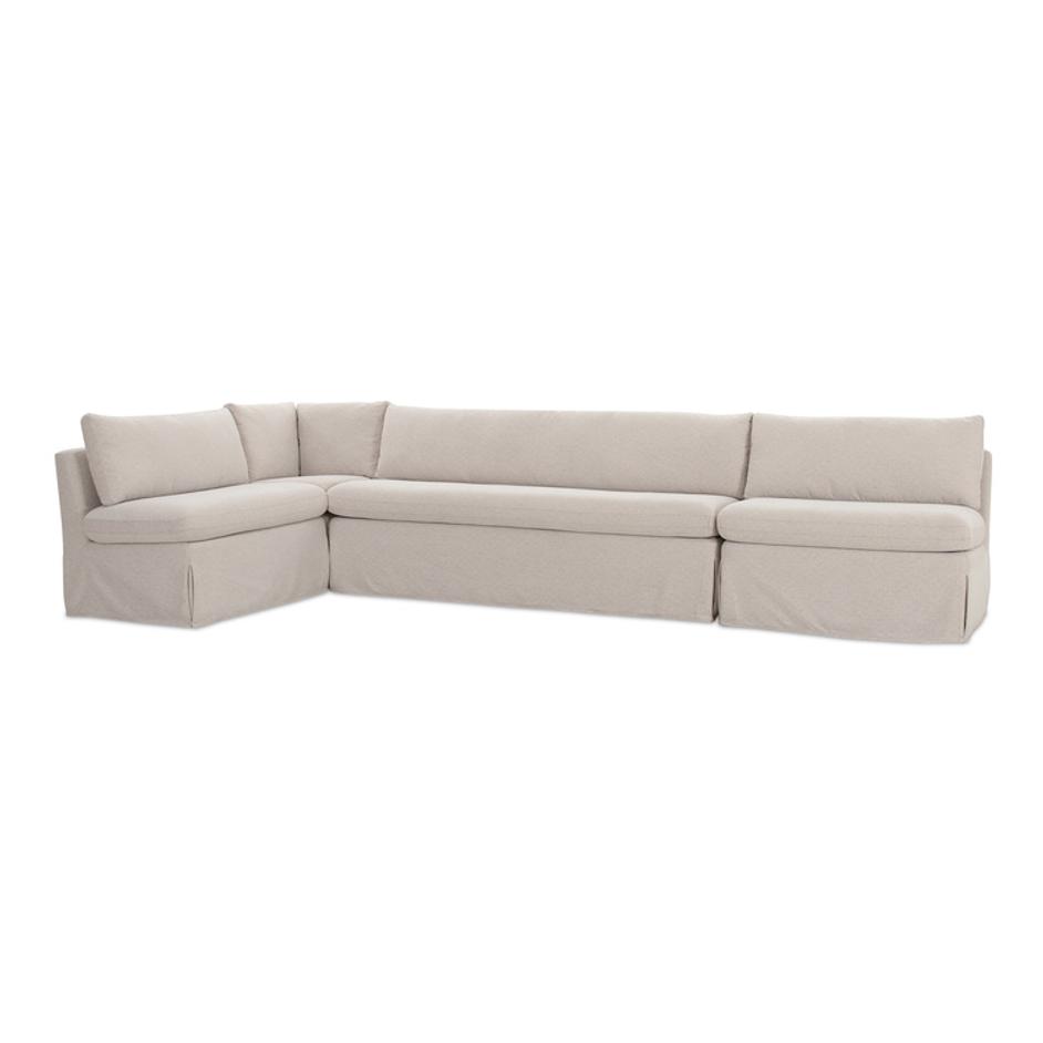 Fable Slipcover Dining Banquette L-Shape Beige 139.5In by Moes Home