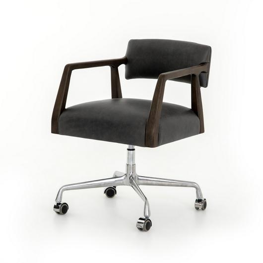 Tyler Traditional Desk Chair-Chaps Ebony by FOUR HANDS