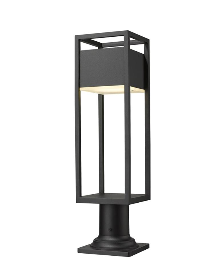 Barwick 1 Light Outdoor Pier Mounted Fixture in Black Finish by Z-Lite