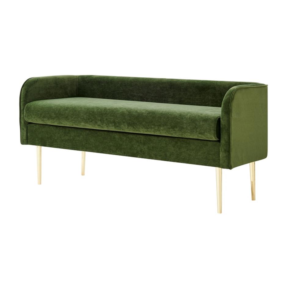Marsha KD Velvet Bench, Dainty Green by New Pacific Direct