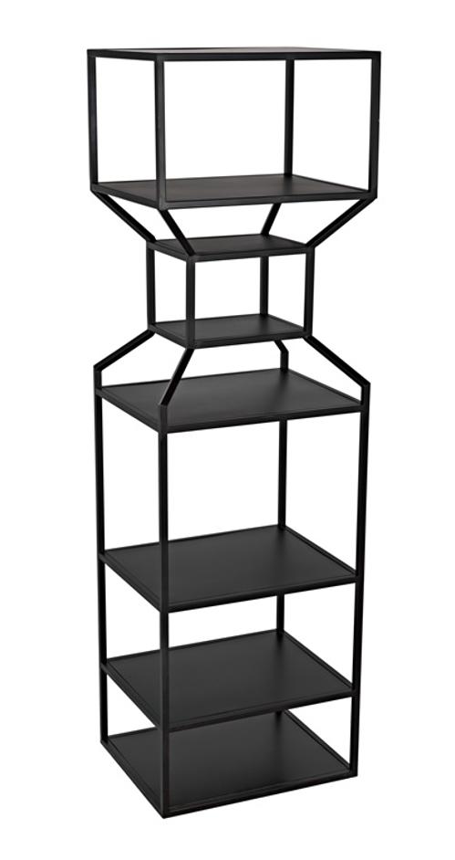 Downtown A Industrial Steel Bookcase in Matte Black by Noir Furniture