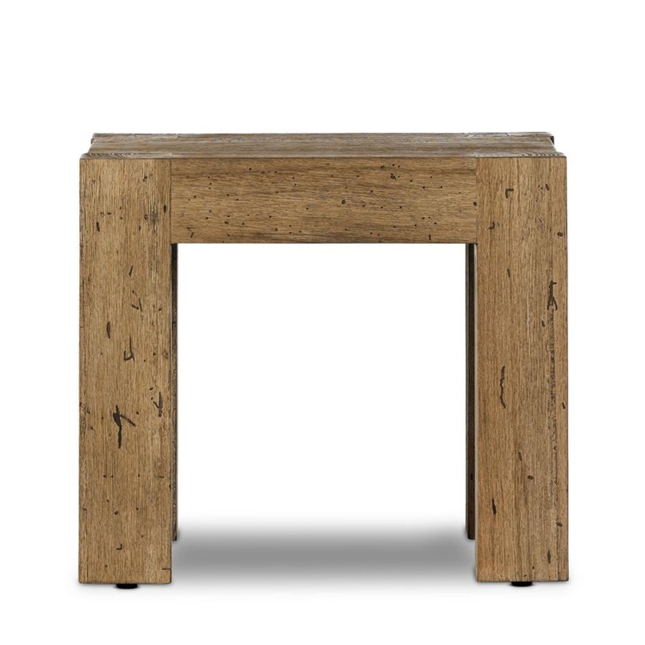 Abaso End Table - Rustic Wormwood Oak by Four Hands