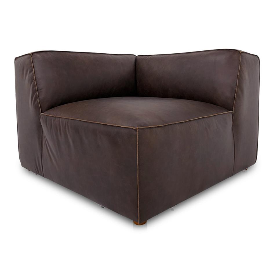 Form Corner Chair Espresso Brown Leather by Moes Home
