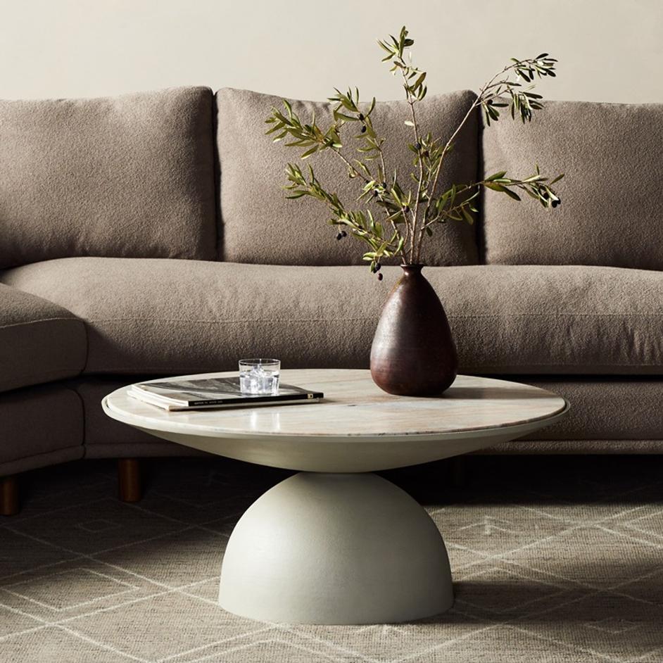 Corbett Coffee Table - Creamy Taupe Marble by Four Hands