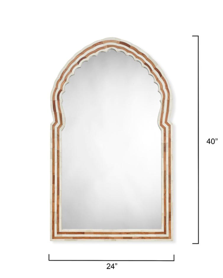 Bardot 40" Bone & Wood Arch Wall Mirror by Jamie Young
