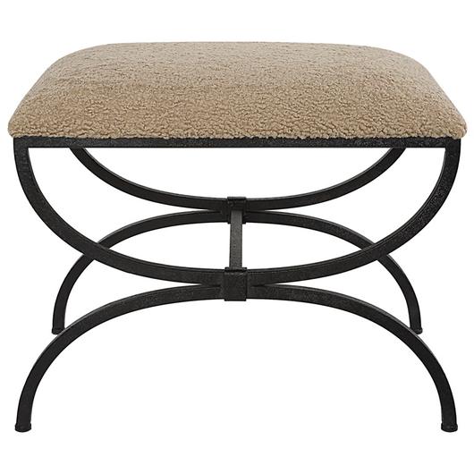Hacienda Plush Latte Small Bench by Uttermost