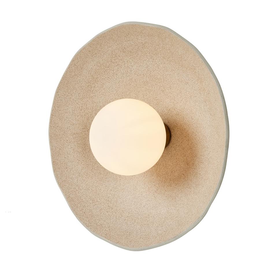 Organic Ceramic Sconce in Light Sand by FOUR HANDS