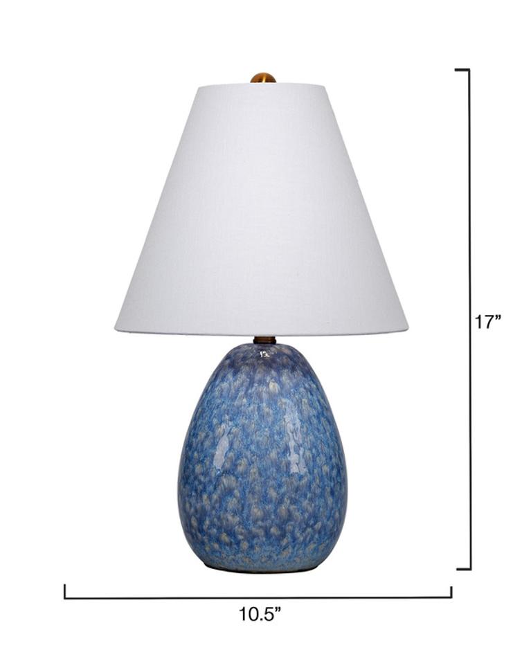 Raindrop Ceramic Table Lamp with Linen Shade, Blue by Jamie Young