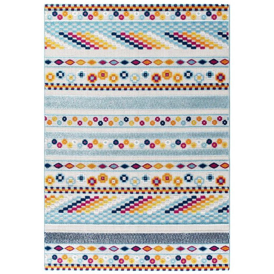 Burket Cadhla Vintage Abstract Geometric Lattice 5X8 Indoor And Outdoor Area Rug In Multicolored by Modway Furniture