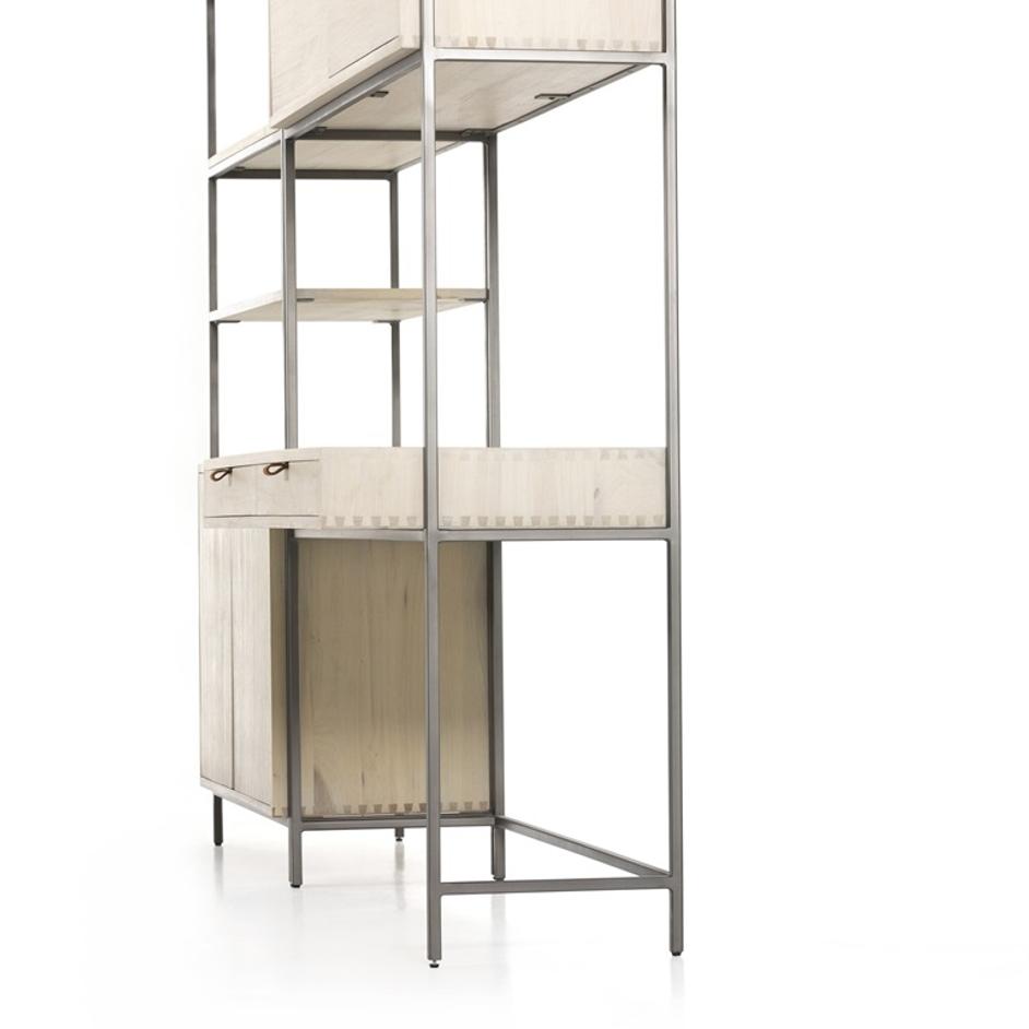 Trey Modular Wall Desk W/ 1 Bookcase - Dove Poplar by Four Hands