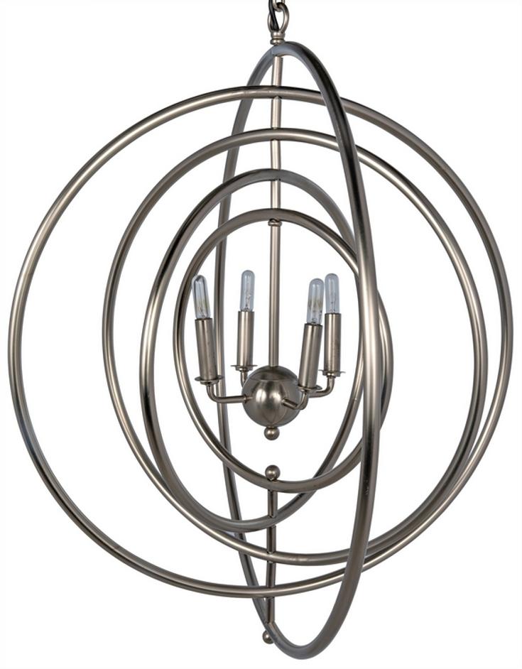 Brooks Pendant, Metal with Antique Silver Finish by Noir Furniture