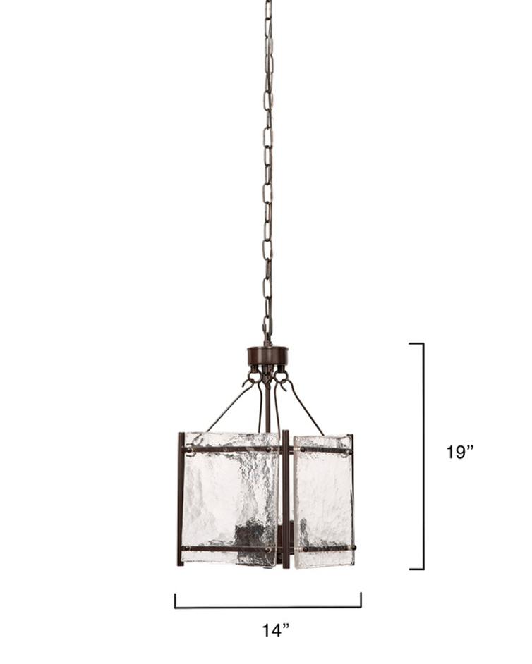 Glenn Small Square Metal 4-Light Chandelier, Bronze by Jamie Young