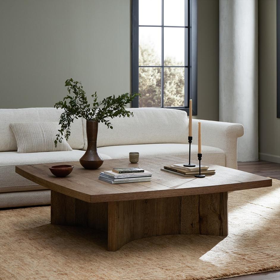 Brinton Square Coffee Table in Rustic by FOUR HANDS
