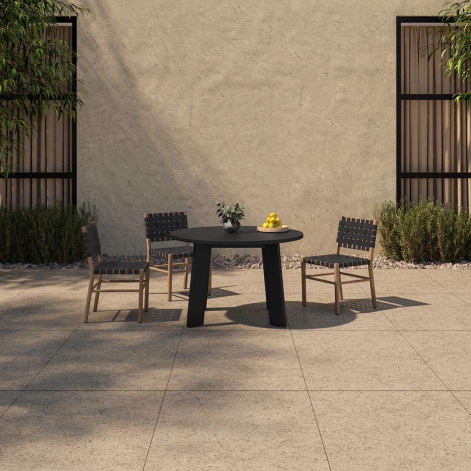 Delta Round Outdoor Dining Table Black by Moes Home