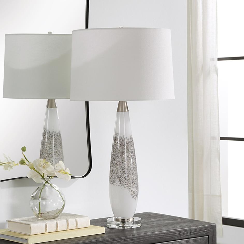 Quinn White & Silver Table Lamp by Uttermost