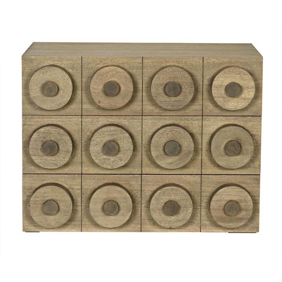 Lego Washed Walnut Sideboard with 3 Drawers by Noir Furniture