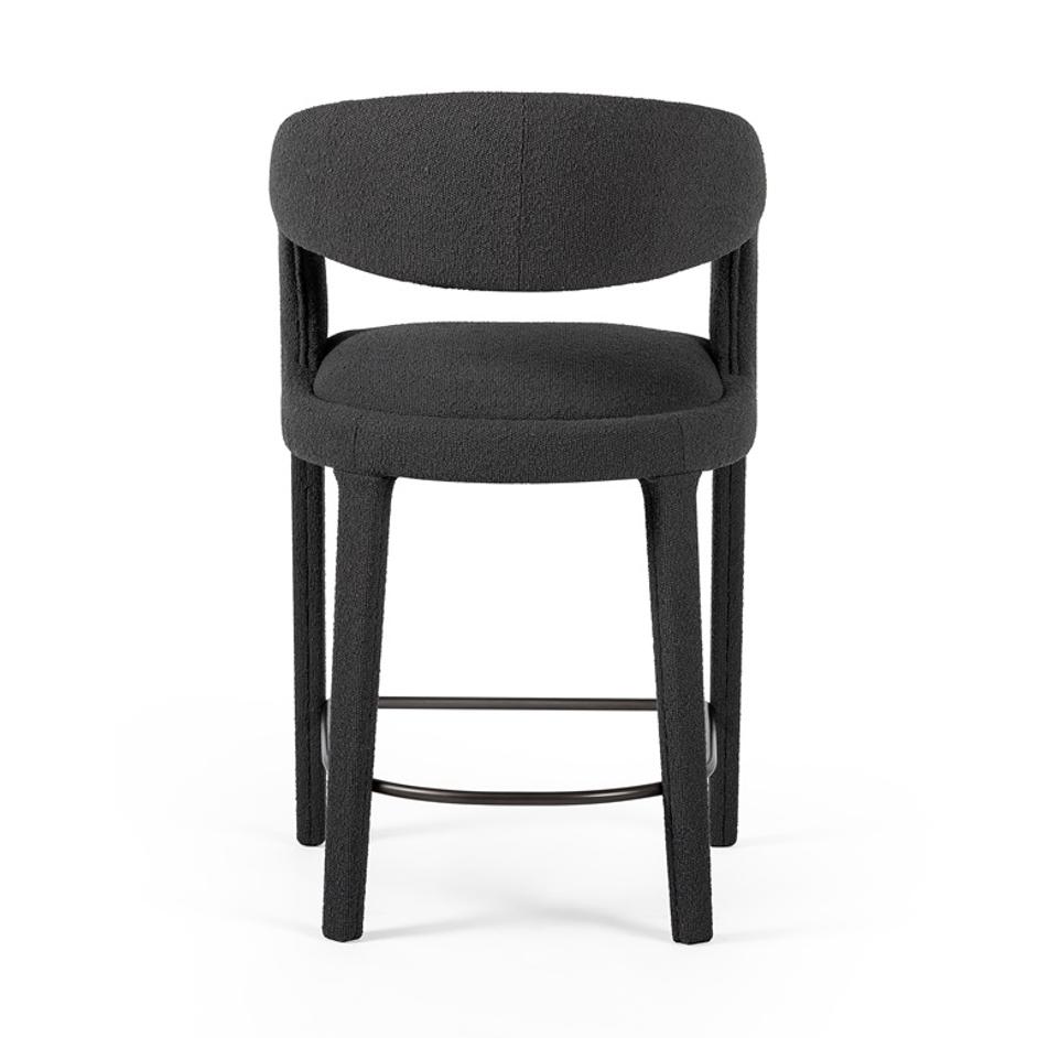 Hawkins Stool In Fiqa Boucle Charcoal In Counter by FOUR HANDS