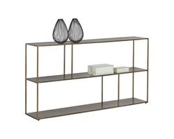 Eiffel Low Bookcase - Large - Antique Brass by Sunpan