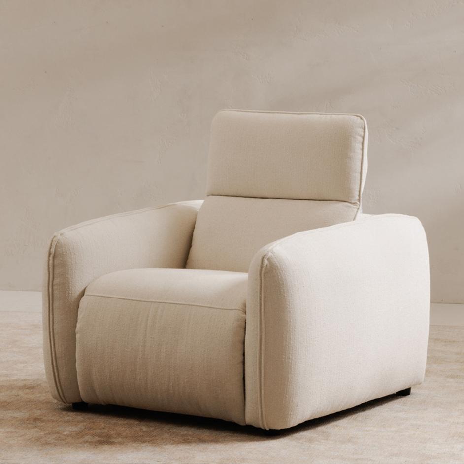 Eli Power Recliner Chair Warm White by Moes Home