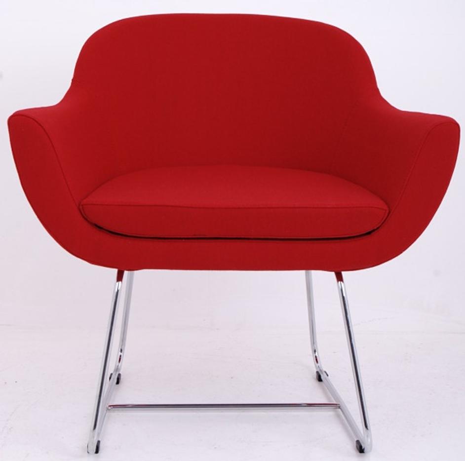 chelsea lounge wire base in red wool by Nuans Design