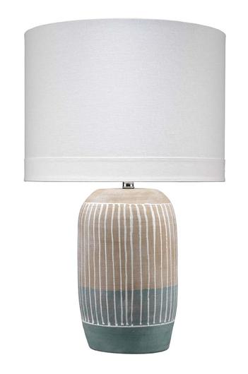 Flagstaff Ceramic Table Lamp with Linen Shade by Jamie Young