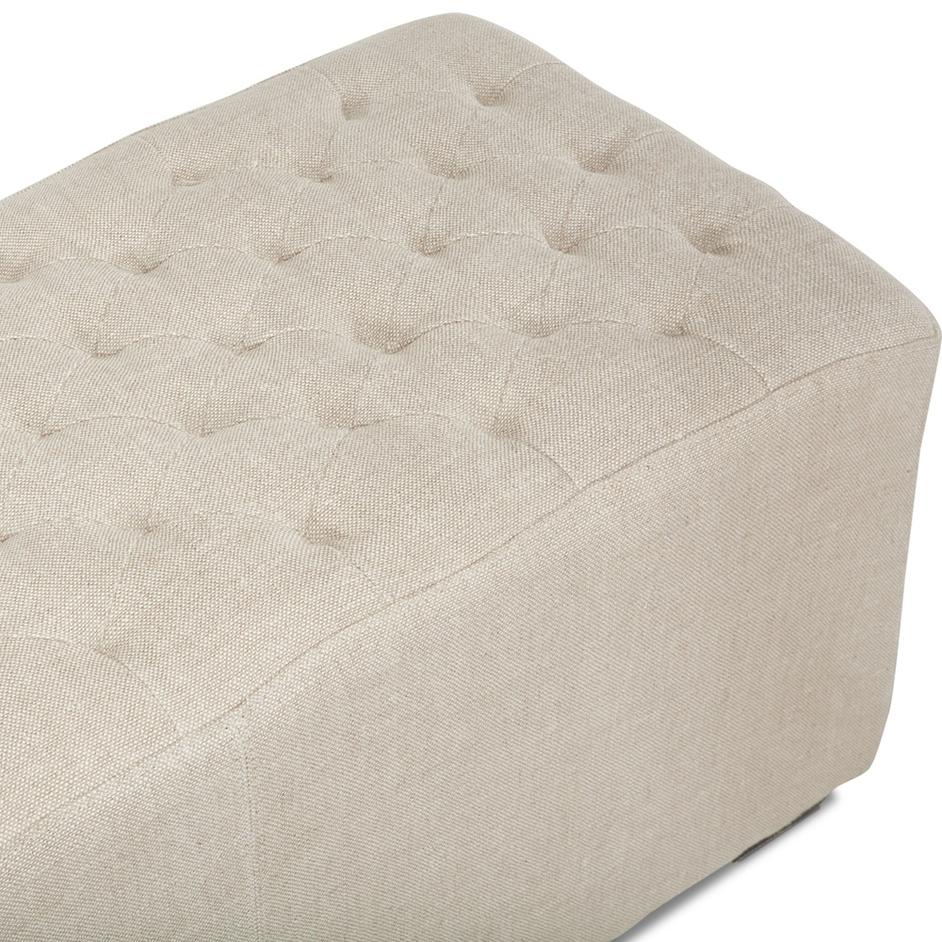 D'Orsay 78-Inch Long Beige Linen Bench with Diamond Stitched Detailing by Home Trends & Design