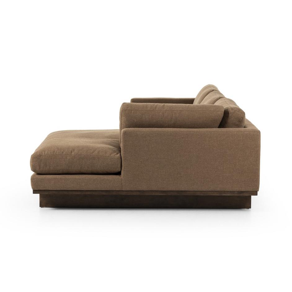 Everly 2-Piece Sectional In Antwerp Cafe And Terra Brown Parawood by Four Hands
