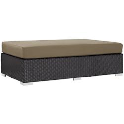 Minerva Outdoor Patio Fabric Rectangle Ottoman In Espresso Mocha by Modway Furniture
