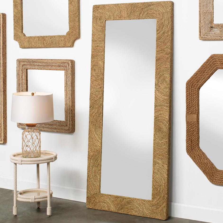 Harbor Seagrass Rectangle Floor Mirror by Jamie Young