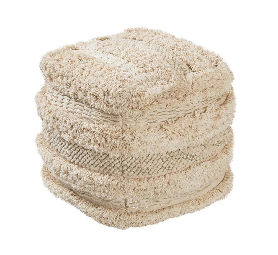Yorba Cotton  Pouf by tov furniture