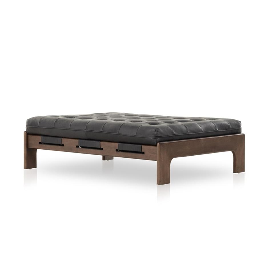 Halston Cocktail Ottoman In Heirloom Black by FOUR HANDS