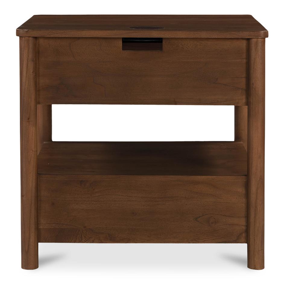 Lottie Charging Nightstand Brown by Moes Home