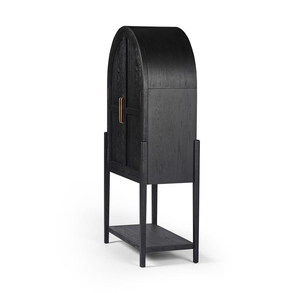 Tolle Bar Cabinet - Drifted Matte Black by Four Hands