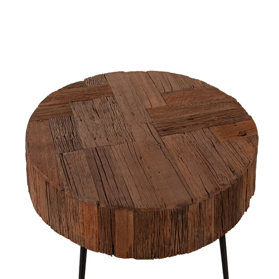 Jaipur 38" Round Coffee Table in Reclaimed Wood by Home Trends & Design